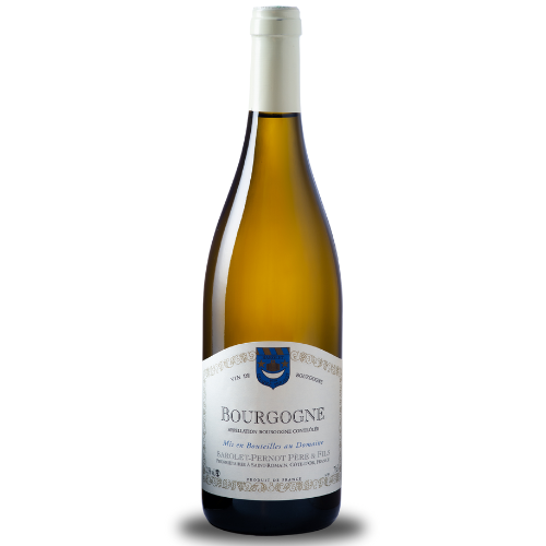 Bottle of Bourgogne wine from Barolet-Pernot on a white background