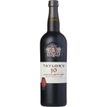 Taylor's 10 Year Old Tawny Port wine bottle on a white background
