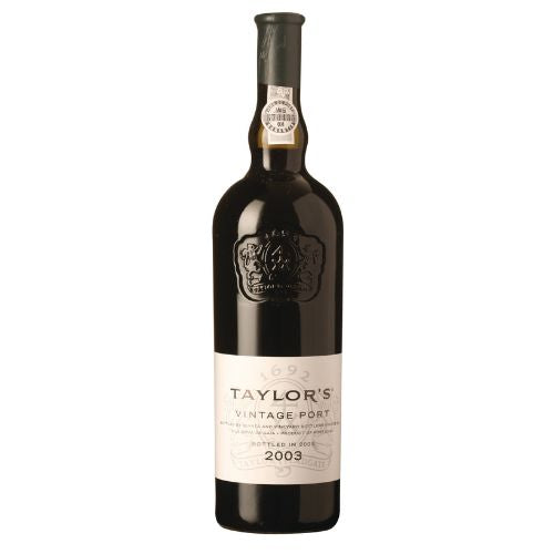 Bottle of Taylor's Vintage Port on a white background