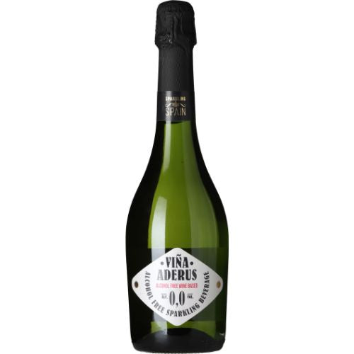 Bottle of Vina Aderus sparkling beverage on a white background