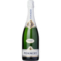 Pommery champagne bottle on a white background
