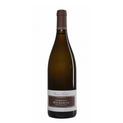 Wine bottle with a label on a white background