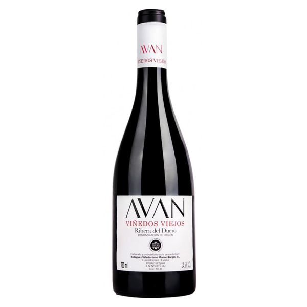 En flaske AVAN Viñedos Viejos Ribera del Duero på en hvid baggrund