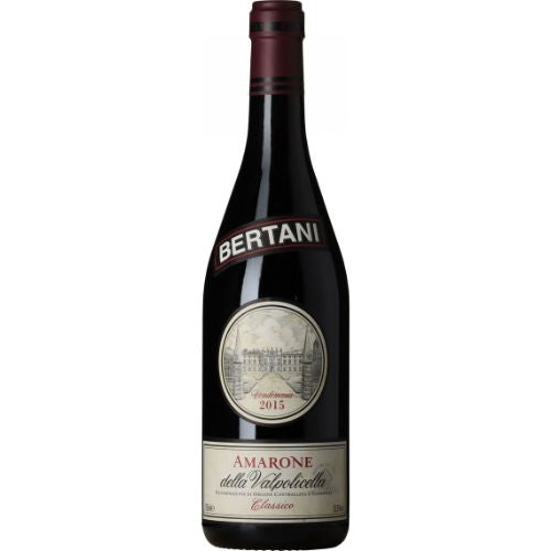 Bertani Amarone della Valpolicella Classico DOCG 2015 wine bottle on a white background