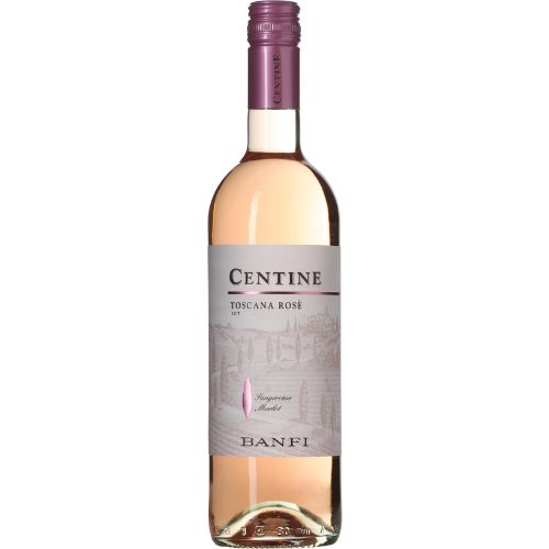 Centine Rosé wine bottle on a white background