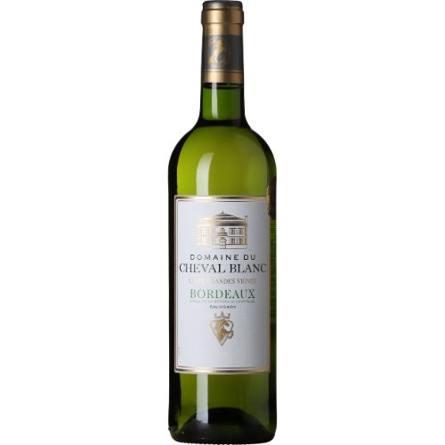 Domaine du Cheval Blanc Cuvée Grandes Vignes 2023 wine bottle on a white background