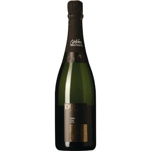 Duc de Foix Cava Semi Seco wine bottle on a white background