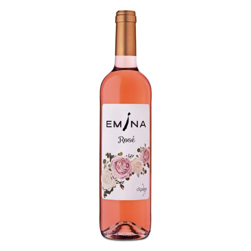 En flaske Emina Rosé Cigales på en hvid baggrund