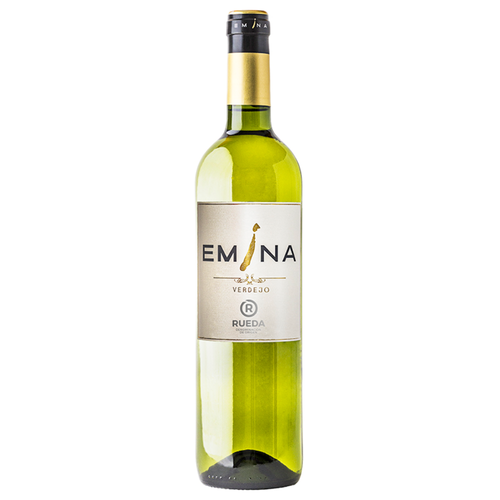 En flaske Emina Verdejo på en hvid baggrund
