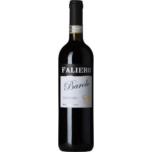 Faliero Barolo wine bottle on a white background