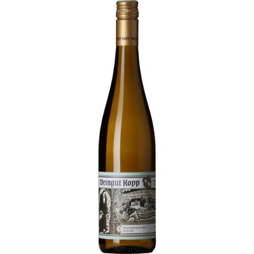 Kopp Riesling Feigenwäldchen 2021 wine bottle on a white background