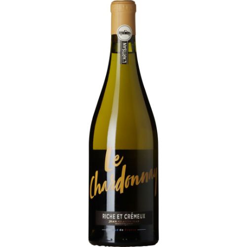 Wine bottle labeled 'Le Chardonnay' on a white background