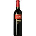 Lan Rioja Crianza wine bottle on a white background