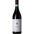 Nebbiolo Langhe DOC wine bottle on a white background