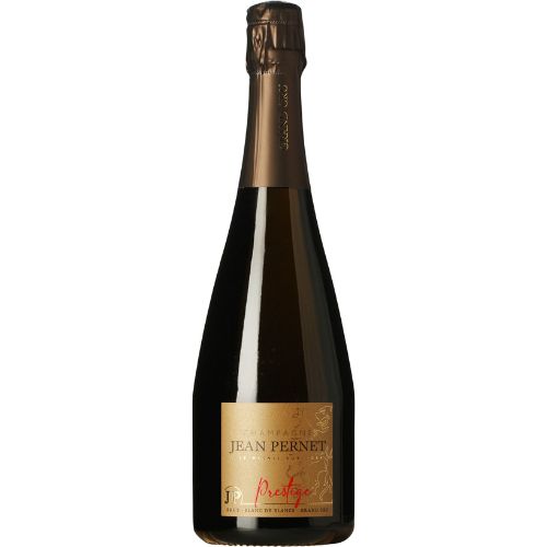 Bottle of Jean Pernet champagne on a white background