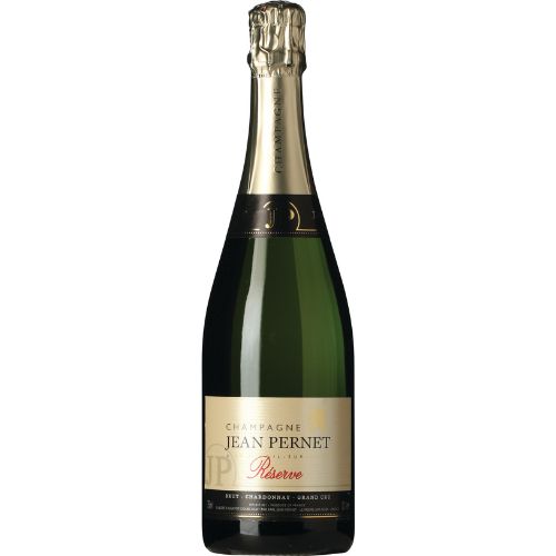 Bottle of Jean Pernet champagne on a white background