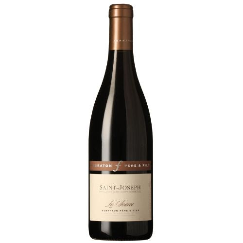 Saint-Joseph La Source wine bottle on a white background