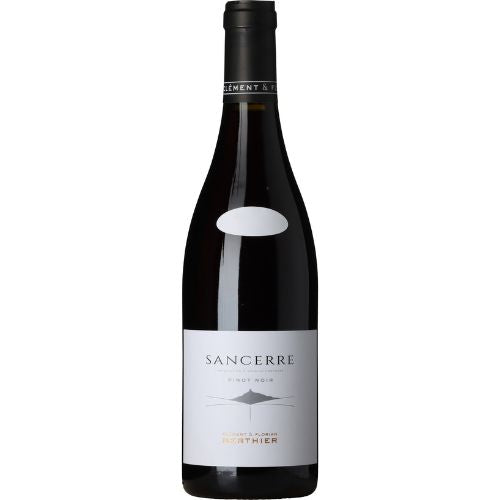 Sancerre Rouge wine bottle on a white background