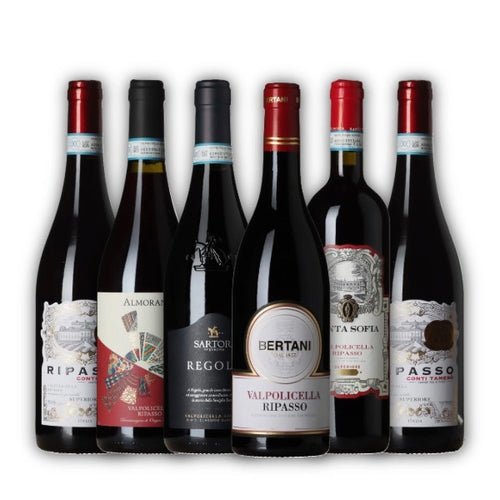 Collection of wine bottles with various labels on a white background