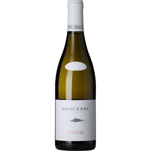 En flaske Vignobles Berthier Sancerre på en hvid baggrund