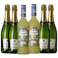 En kasse med flasker til Vores Limoncello Kasse på en hvid baggrund